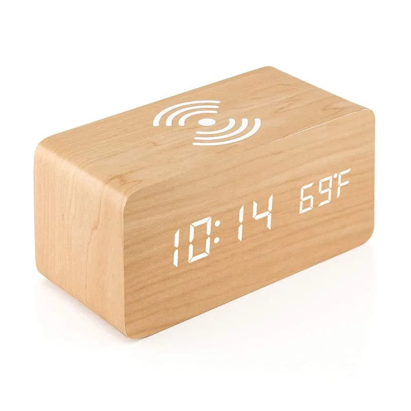 reveil bois chargeur induction Bamboo