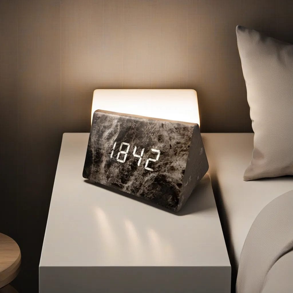 Reveil Numerique Noir - Cadran Blanc