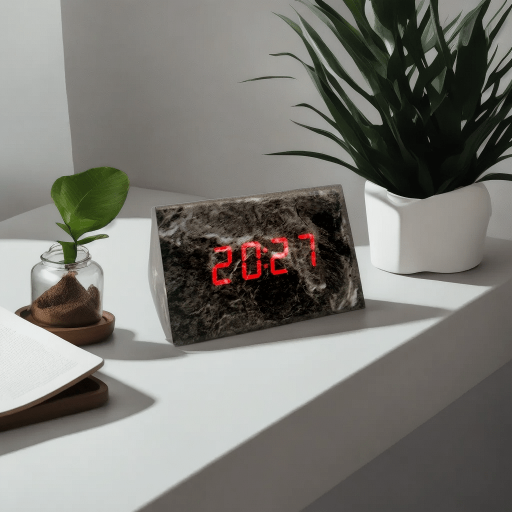 Reveil Numerique Noir - Cadran Rouge