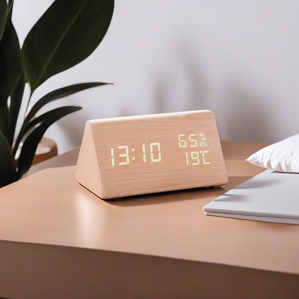 Reveille Bois Bamboo - Cadran Blanc